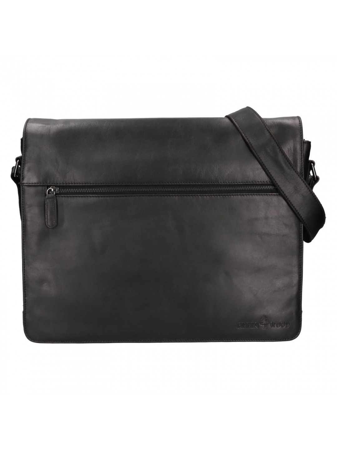 Pánská kožená taška přes rameno Greenwood Martin – černá